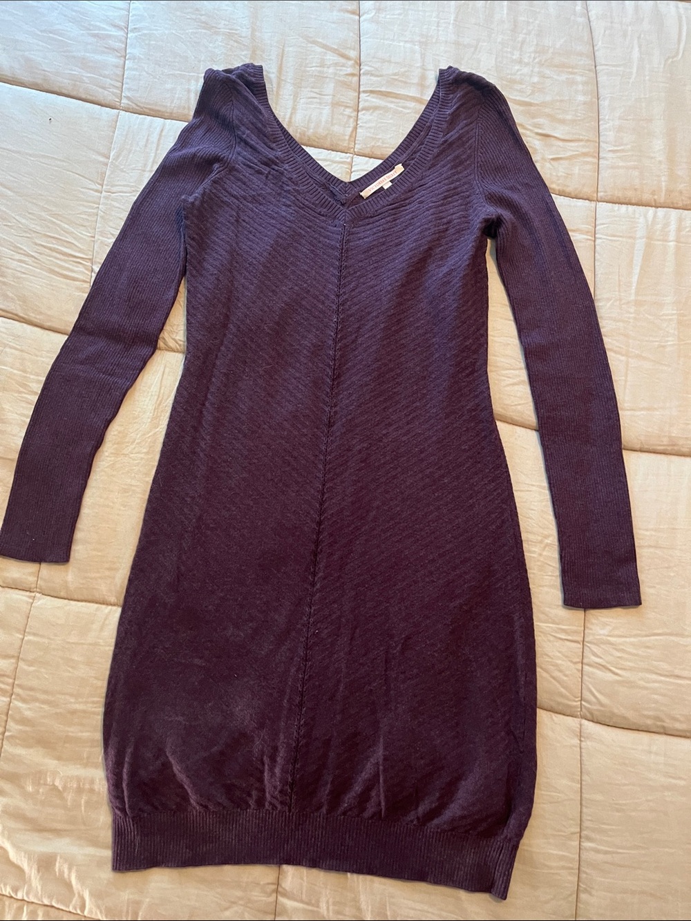 Victoria's Secret Plum V-Neck Long Sleeve Sweater Dress